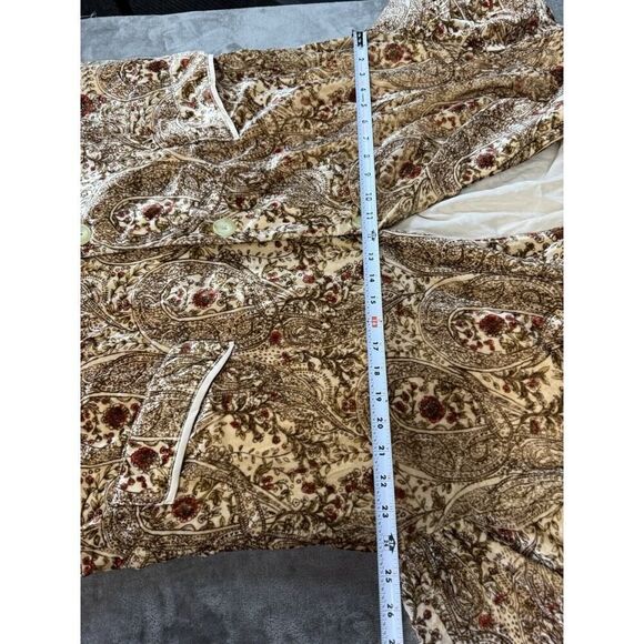 Free People Sweet Escape Boho Paisley Floral Printed Velvet Trench Duster Large - Picture 9 of 14